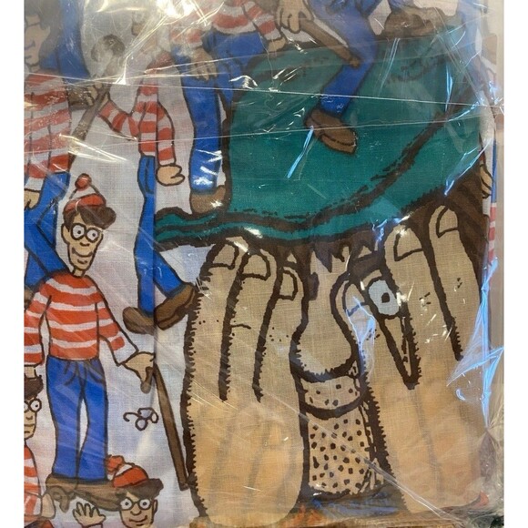 NEW VTG RARE Where’s Waldo Pinch Pleat Drapes Curtains 50” X 63” (2 Panels) - Picture 6 of 8